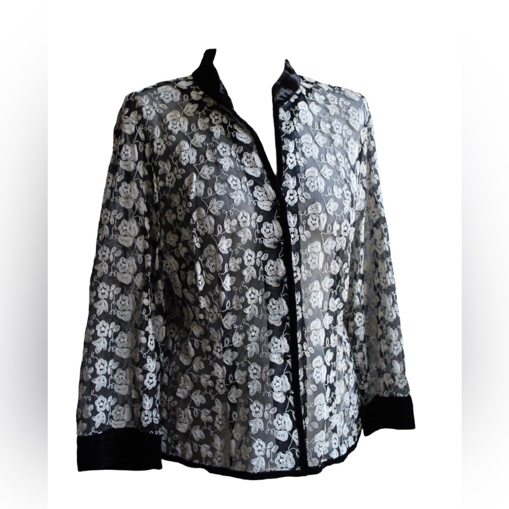 NWT Talbots Mesh Embroidered Evening Jacket - Size 4P